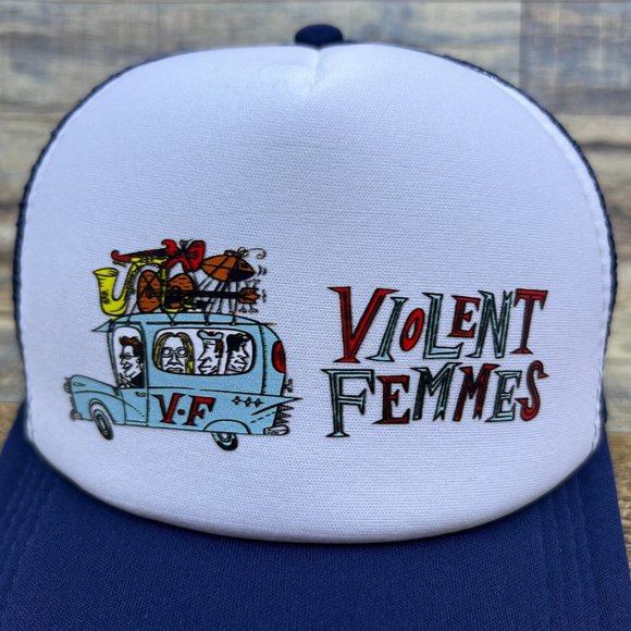 Violent Femmes Mens Trucker Hat Navy Snapback 80s Retro Folk Punk Band Cap - Picture 3 of 8